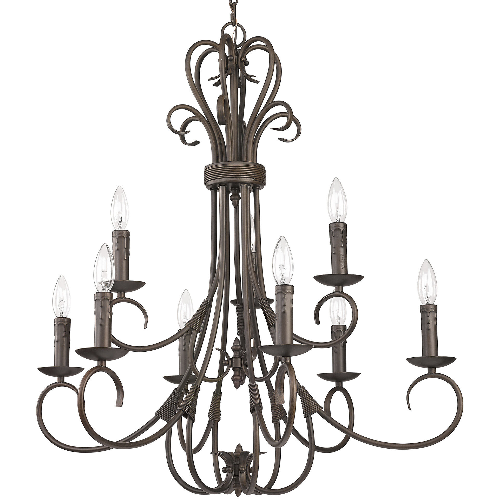 Black and bronze chandelier on sale